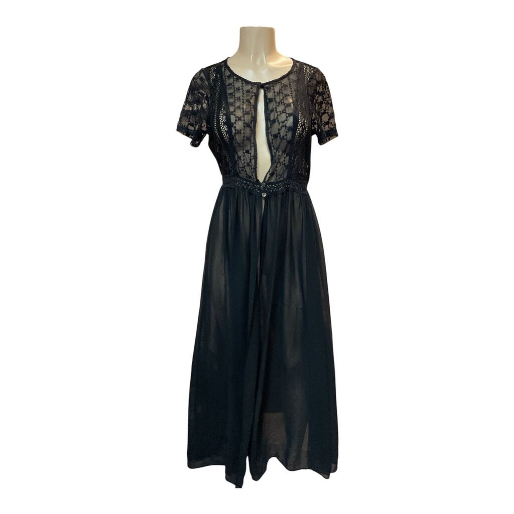 XHILARATION (LARGE) black sheer long cardigan
