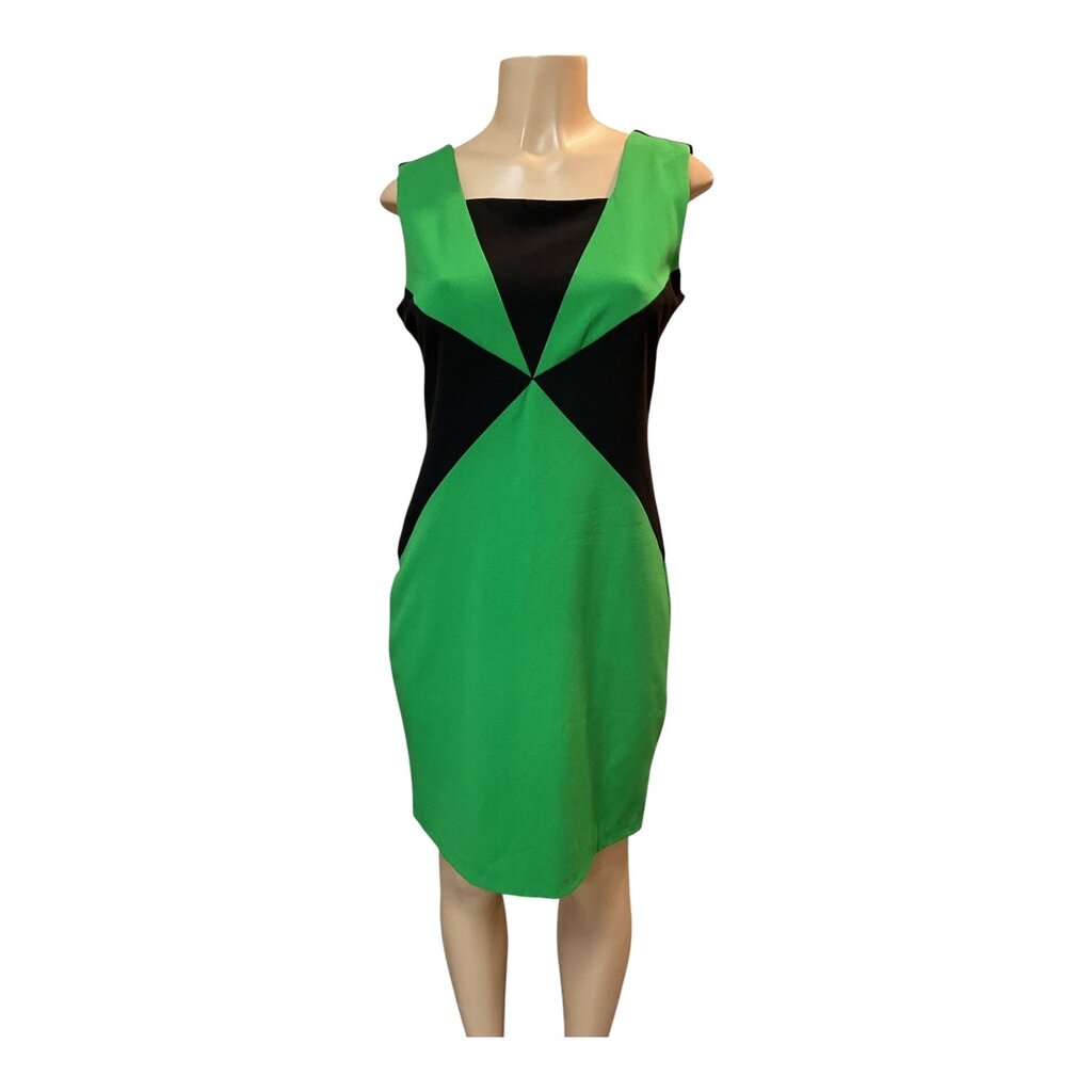 Emma Michele (8) Green and Black Sleeveless Sheath Dress