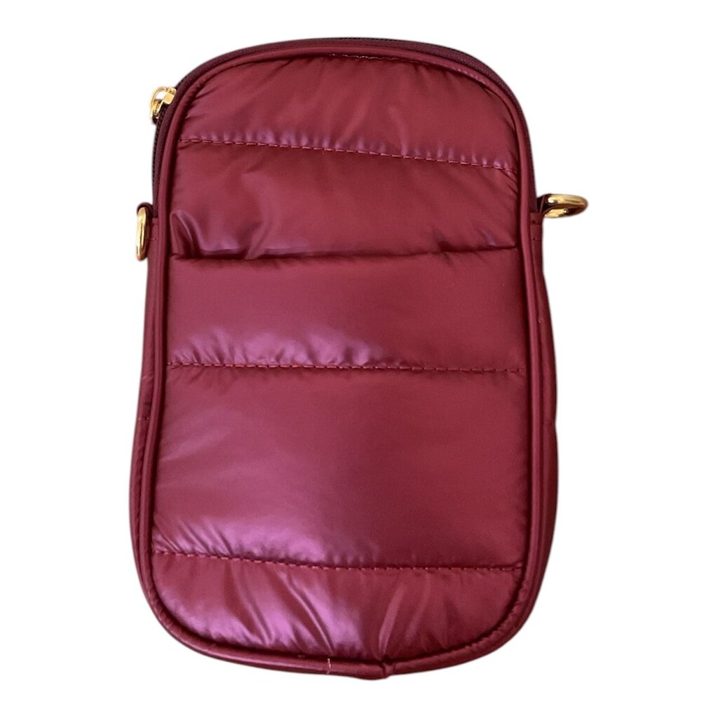 Wine Pleated Satchel Crossbody