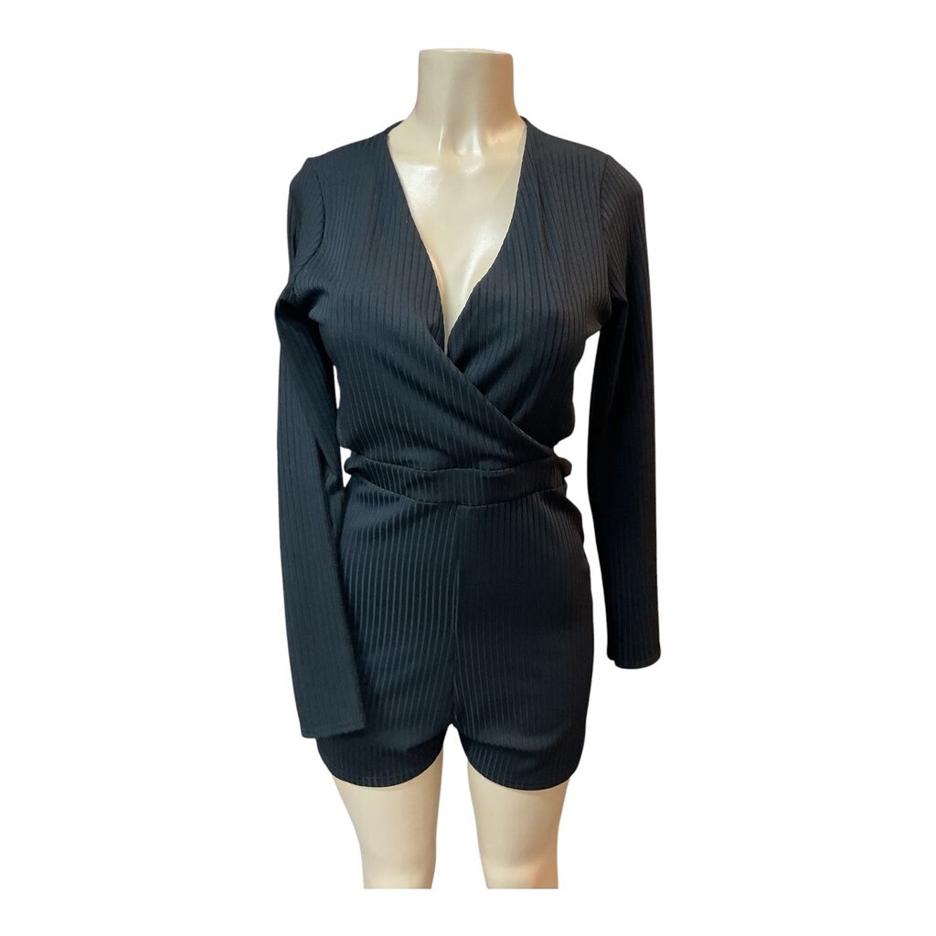 Missguided (8) Black L/S Shorts Romper