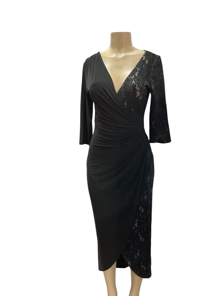 R & M Richards (6) Black L/S Formal Dress w/embellishment