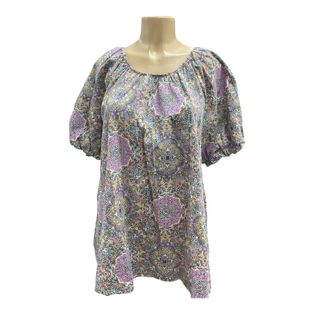 Lane Bryant (18/20) Purple Paisley S/S Blouse