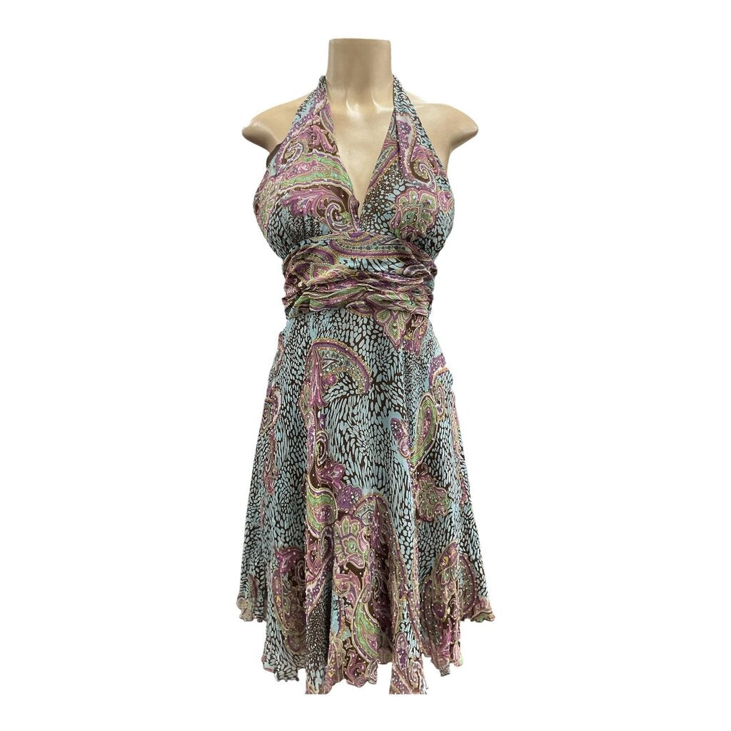 MIXIT (10) BROWN/MULTI BEADED DRESS