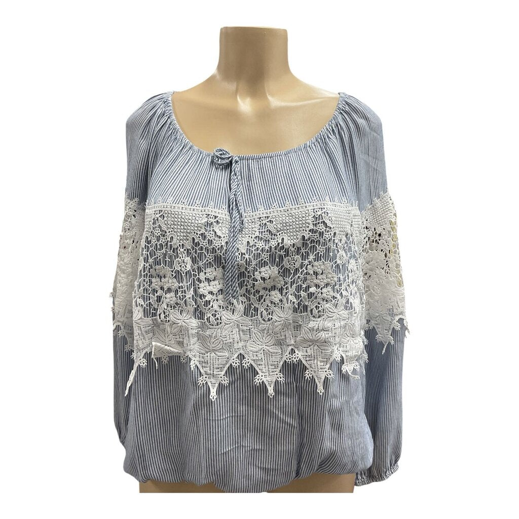 SOHO (L) WHITE & BLUE TOP