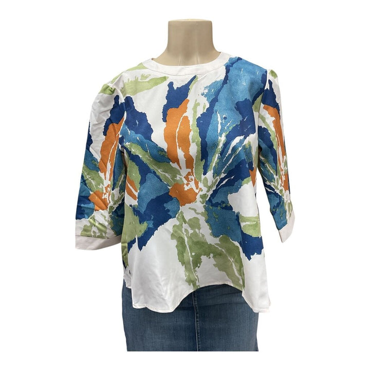 uoozee blue and orange blouse
