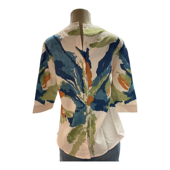 uoozee blue and orange blouse