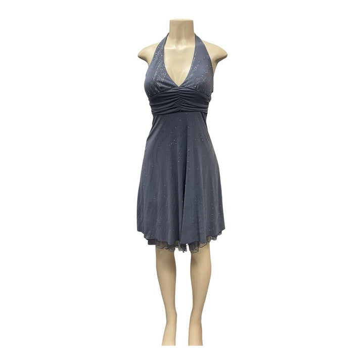 Ruby Rox (S) Gray Halter Dress