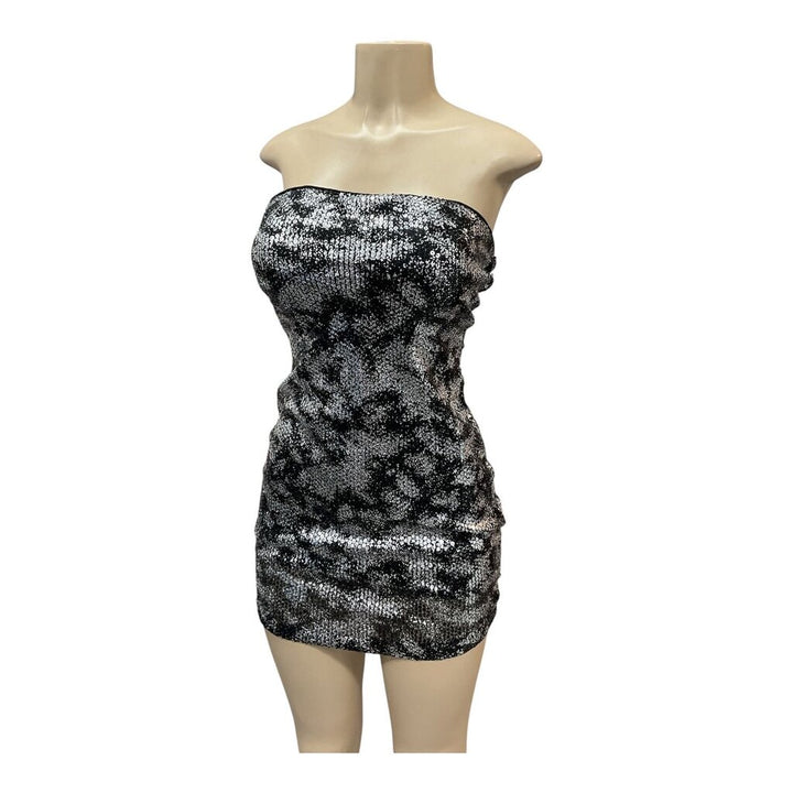 Ruby Rox (S) Black & Silver Sequin Strapless Party Dress