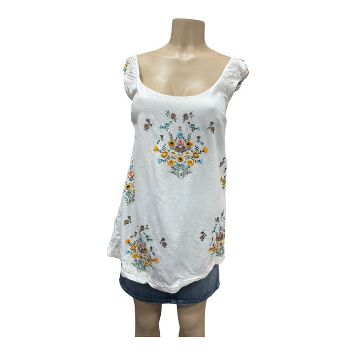 Sienna Sky (XS) Brown &Cream Floral Print Crop Top