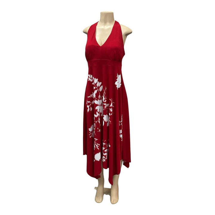 INC (14) Red and White Sleeveless Dress