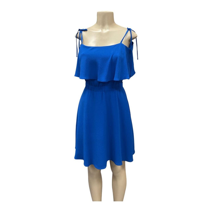 J Jill (XL Petite) Blue Floral Printed Dress
