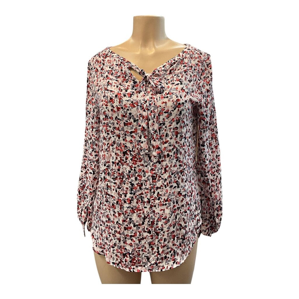 Loft (Small) Black/Red/Grey L/S Blouse