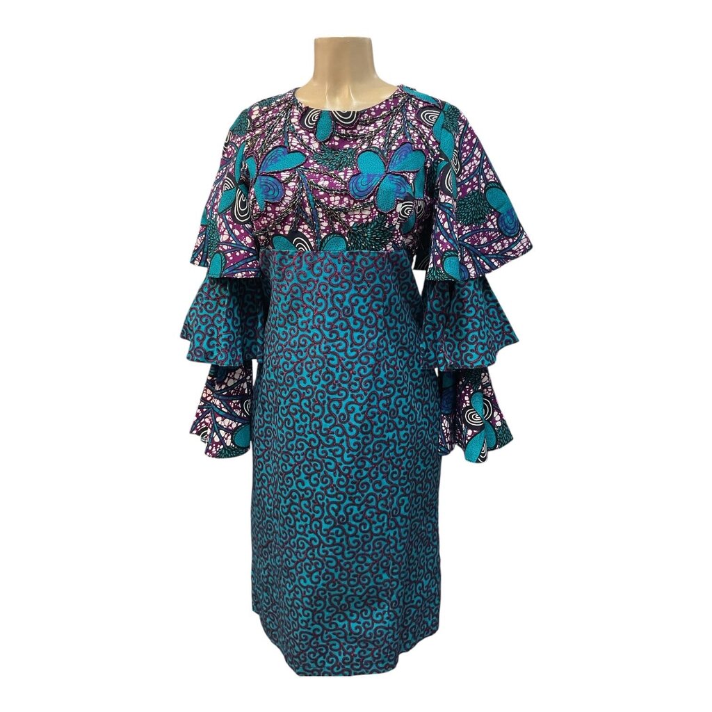 Biyelly Couture (10) Purple and Teal Fitted Dress