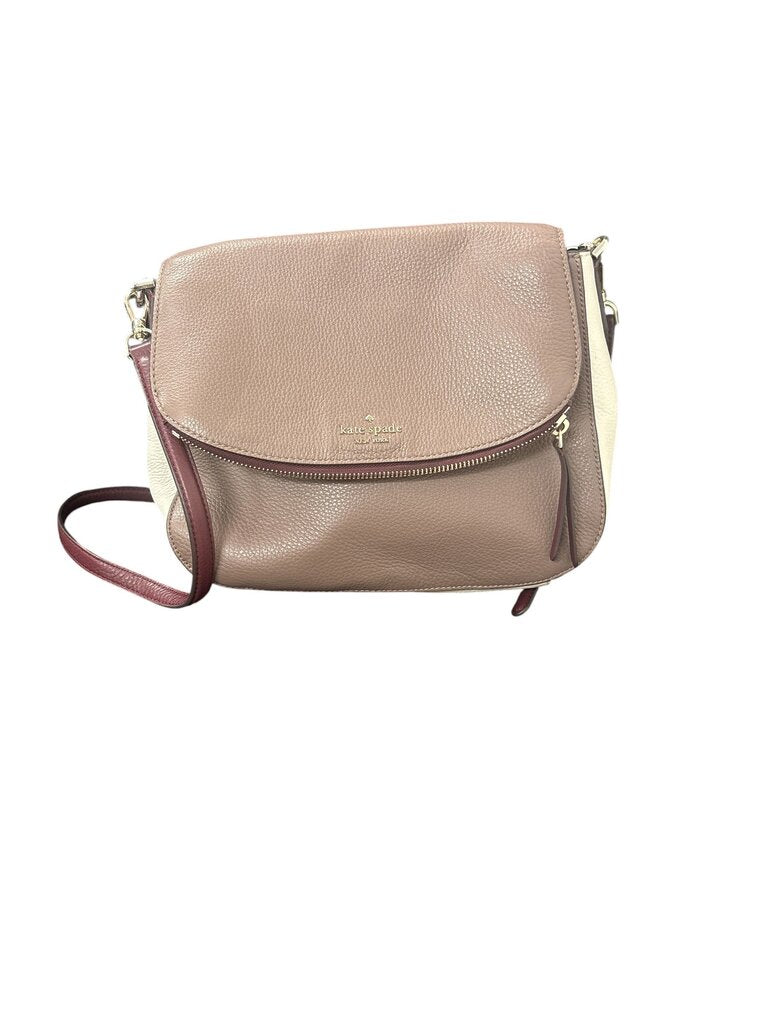 Kate Spade Jackson Medium Taupe and White Crossbody