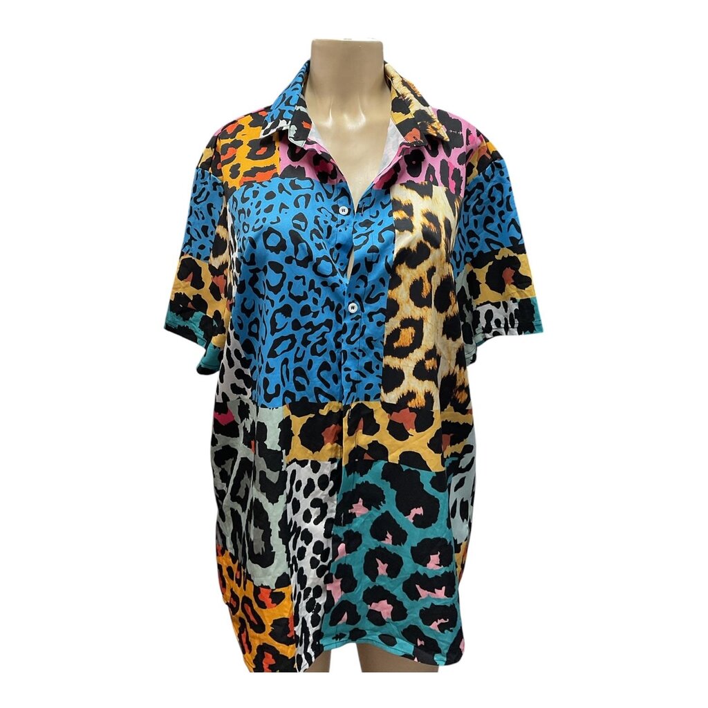 Romwe (XXL) Abstract Patterns Button Down Men