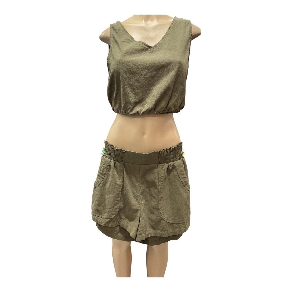 Army Green (Med) Two-Piece Short Set Sleeveless