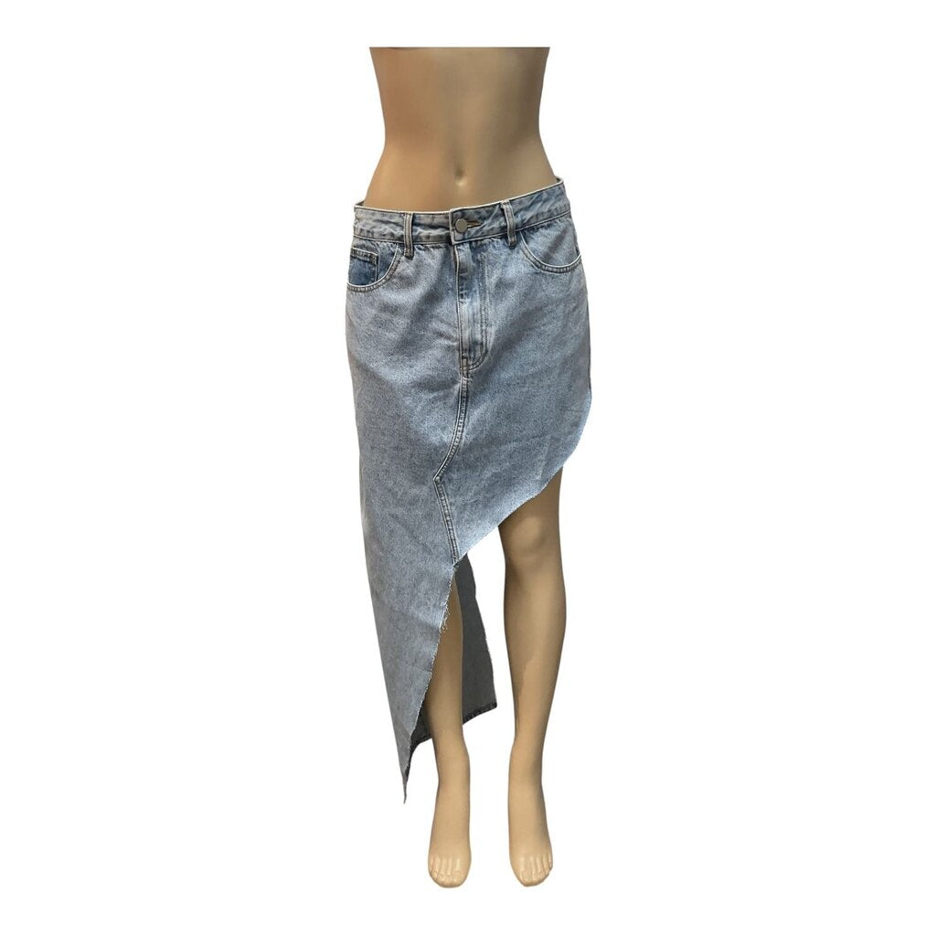 Fashionova (XL) Asymmetrical Denim Skirt Long