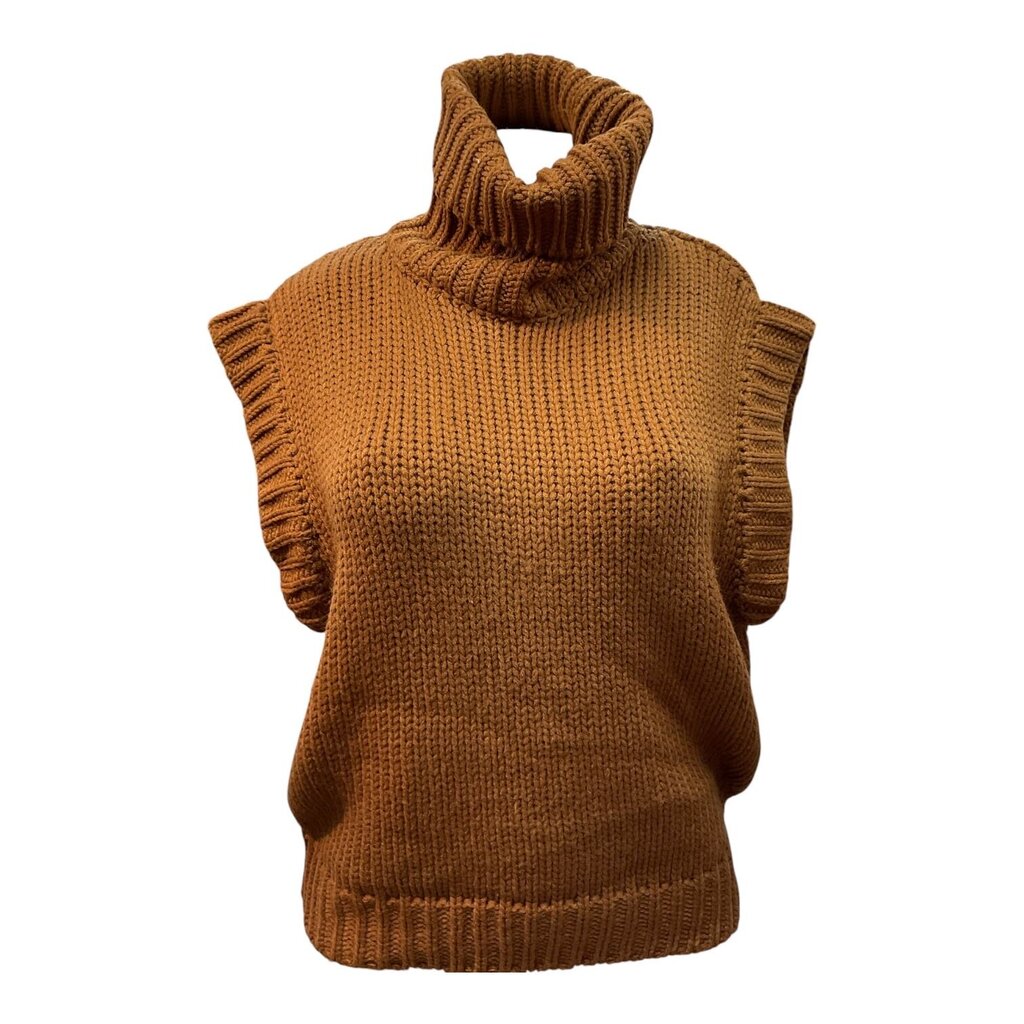 Zara (Med) Camel Sleeveless Sweater Turtleneck