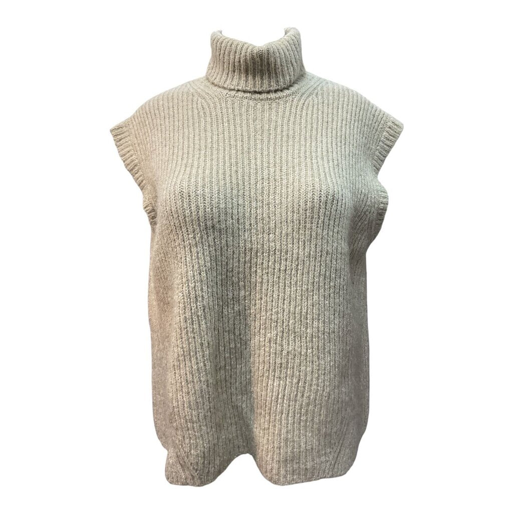 Zara (Med) Tan Open Back Turtleneck Sweater