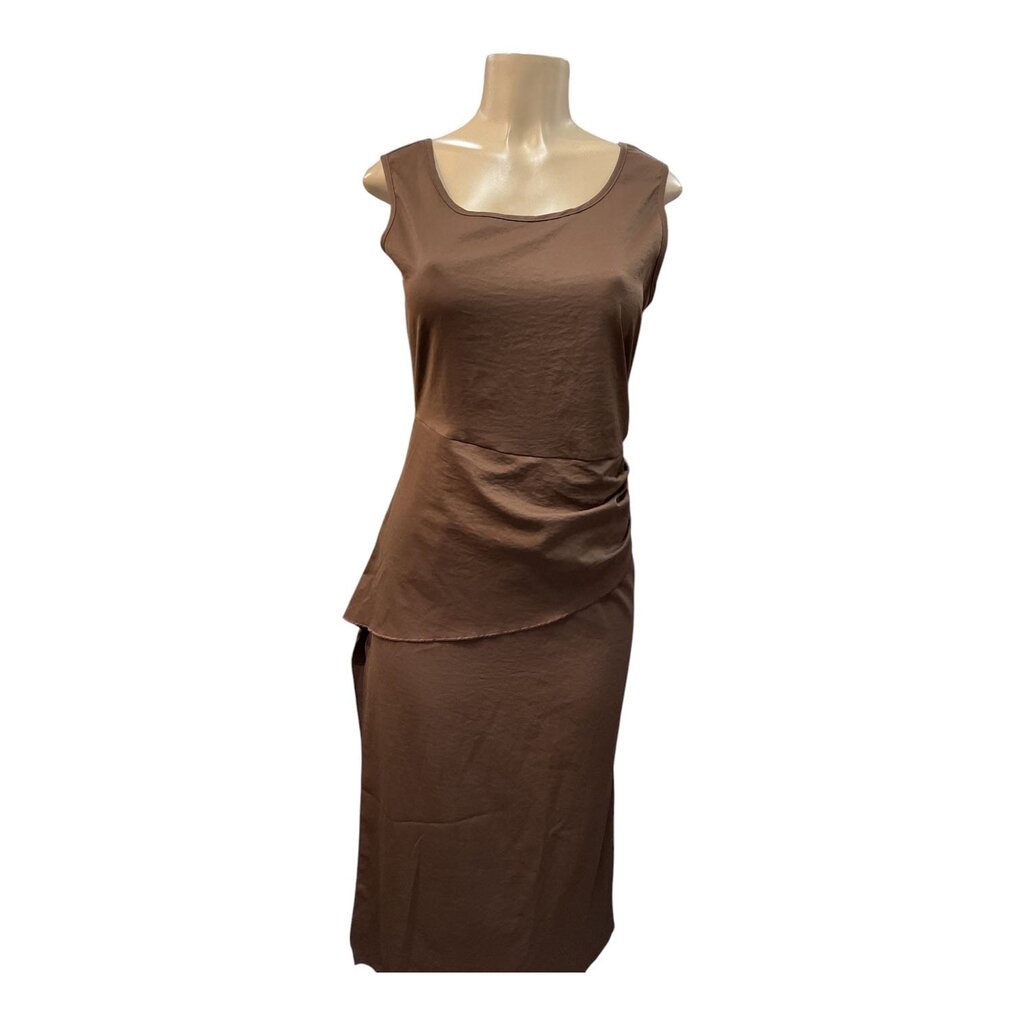 Brown (Med) Long Sleeveless Dress