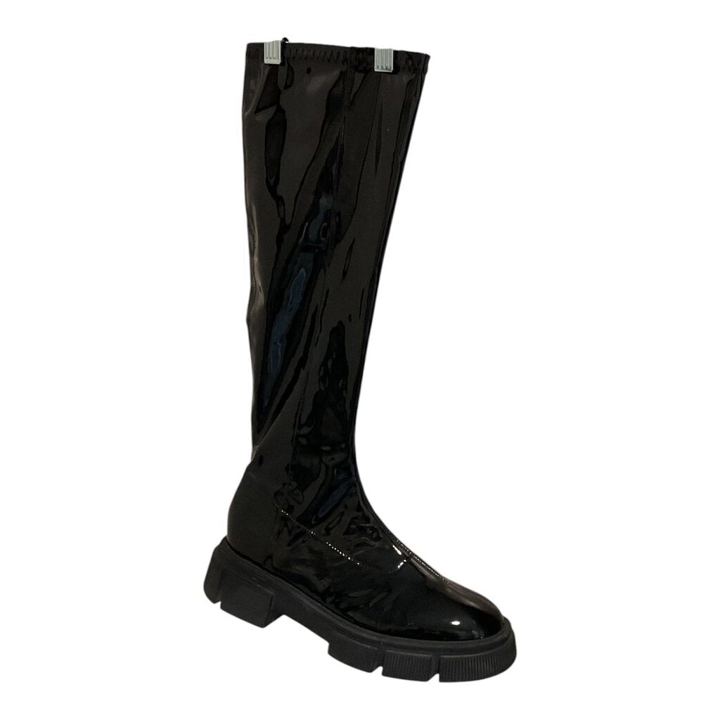 ZARA (41) PATENT LEATHER ZIP BOOTS