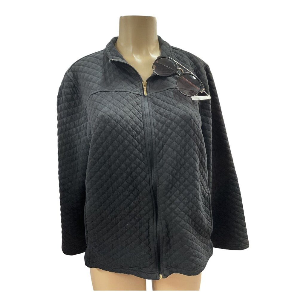 Croft and Barrow (PXL) Black Quilted Jacket