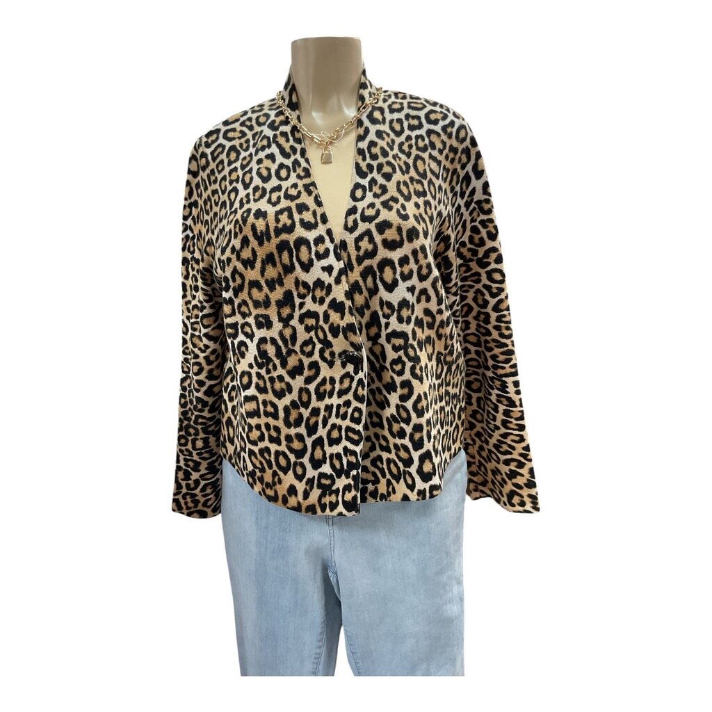 Chicos (2/Large) Cheetah Printed Cardigan