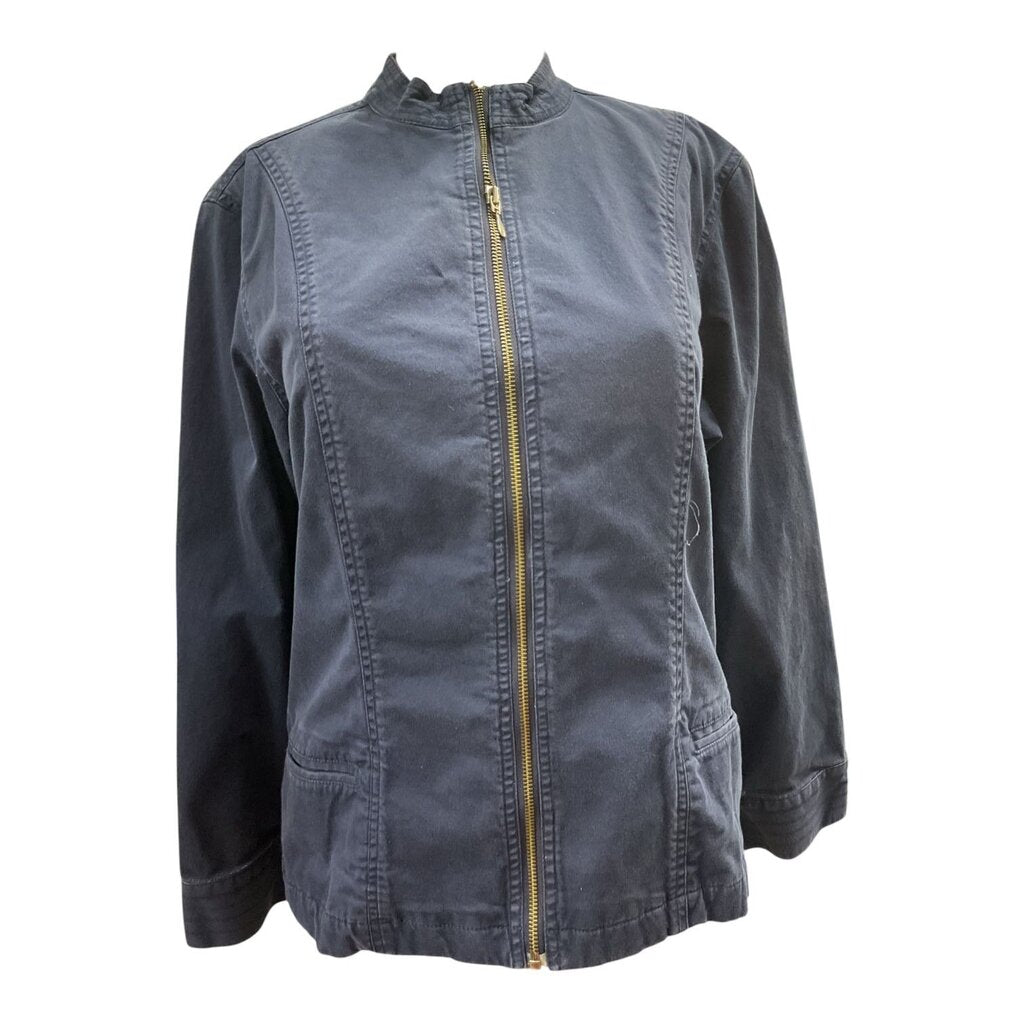 Additions by Chicos (2/Large) Blue Zippered Jacket