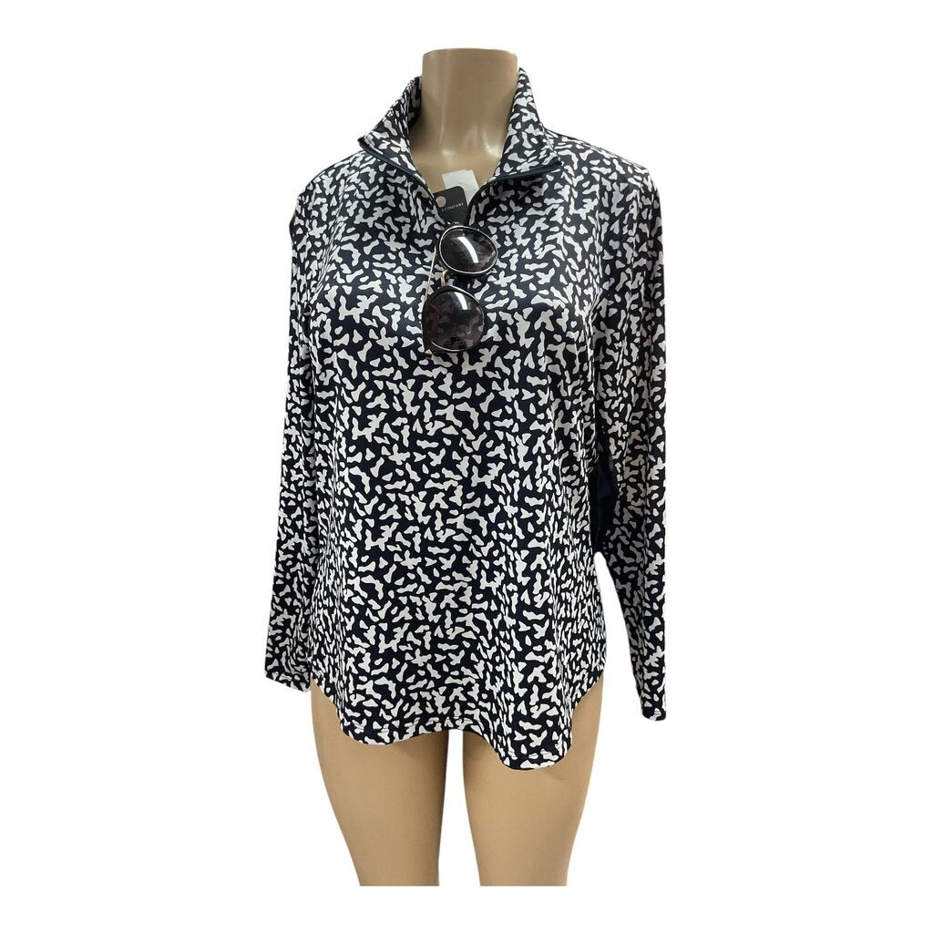 Chicos (2/Large) Blue and White Spotted Blouse