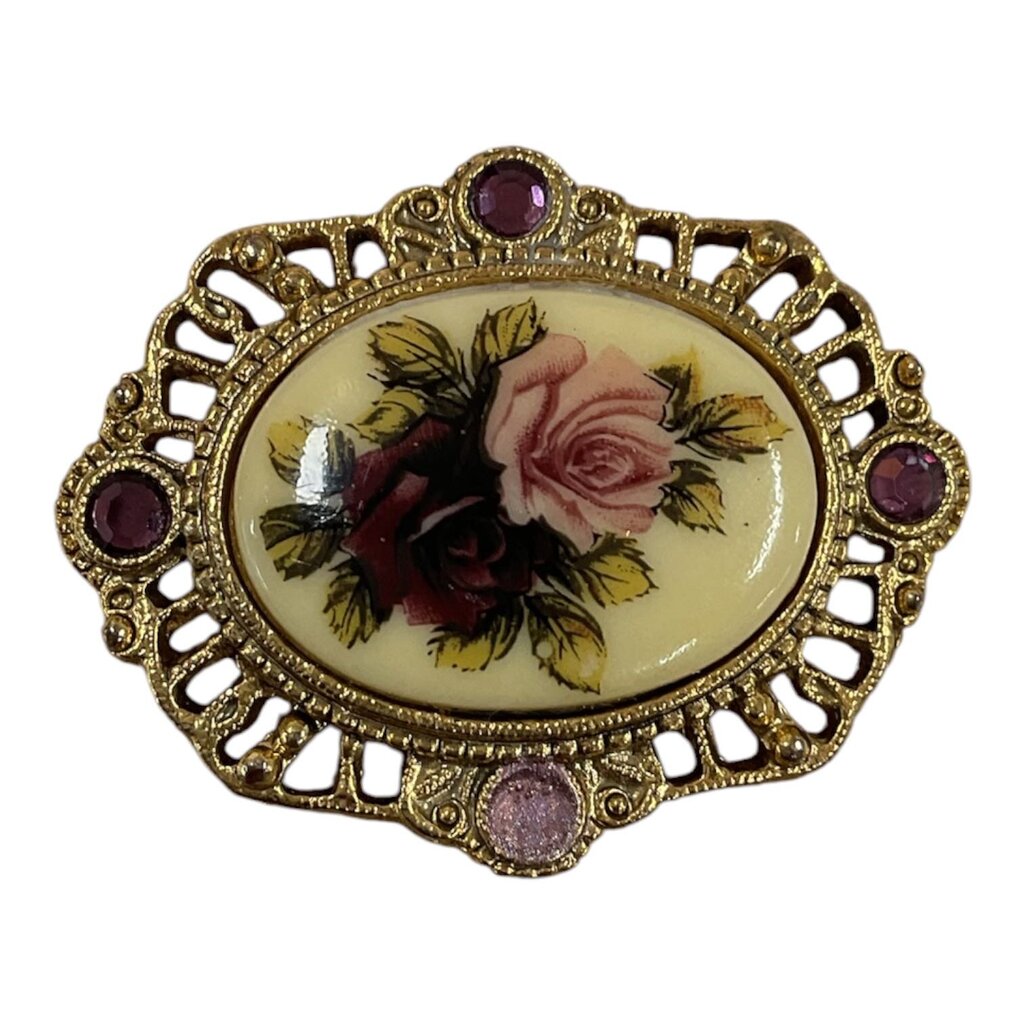 Vintage Gold Tone Victorian Revival Brooch