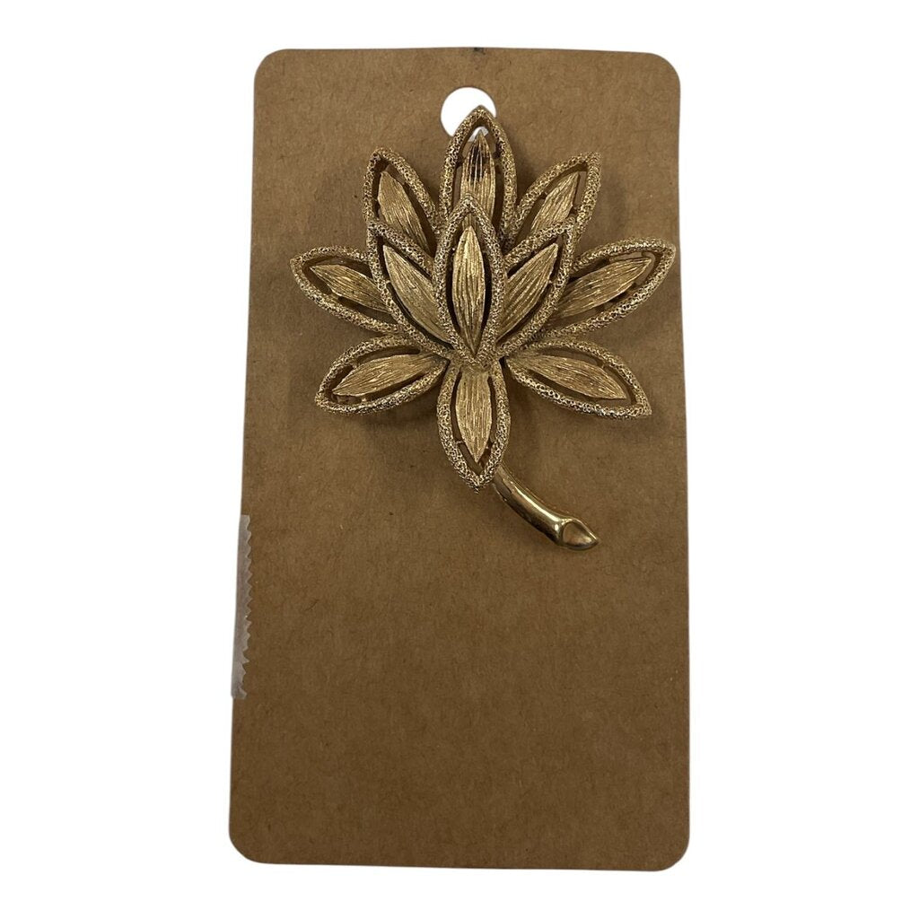 Gold Floral Pendant Brooch