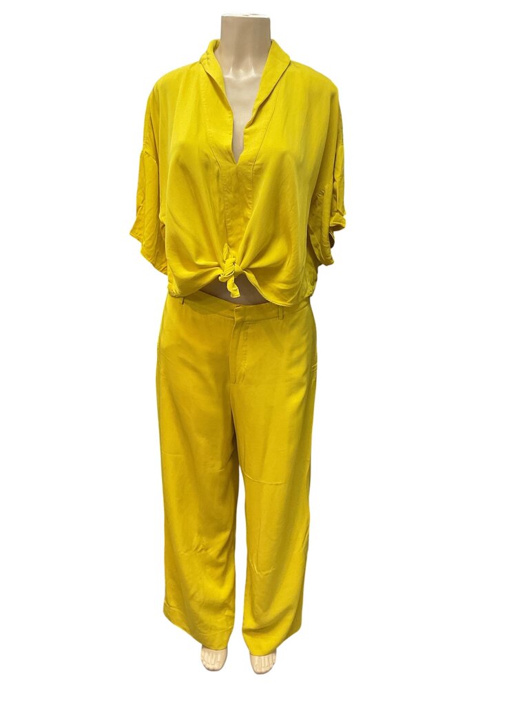 Zara (Med) Blouse Yellow Bottoms (Large) Two Piece
