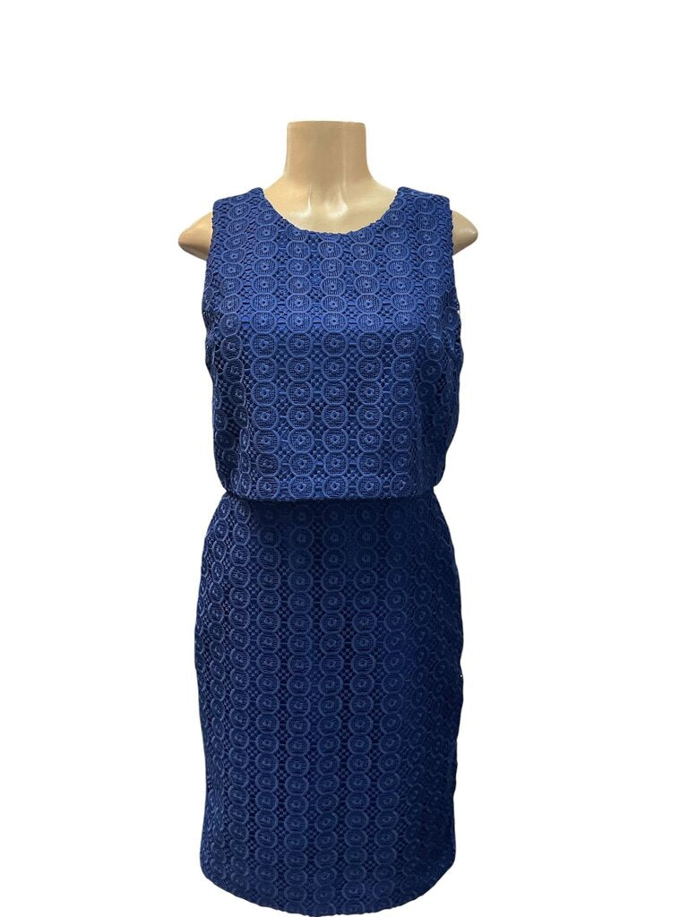 J Crew (8) Blue Sleeveless Fitted Dress