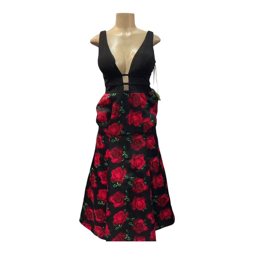 Blondie Bites (5) Black AND Red Floral Dress