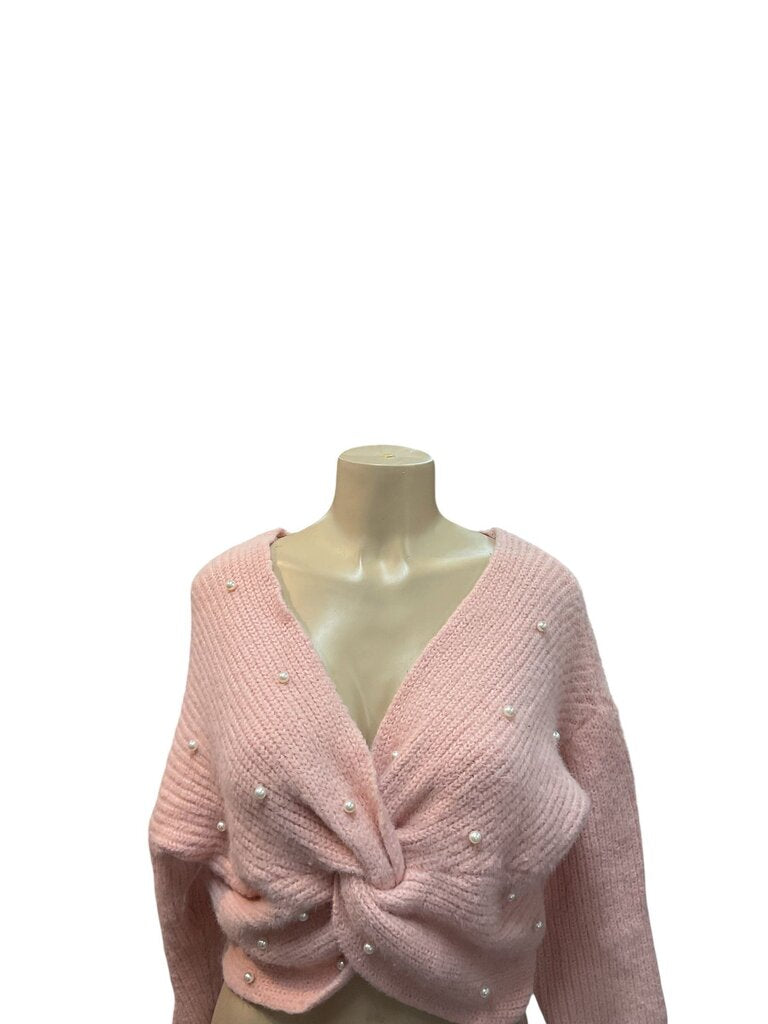 Forever 21 (Med) Pink Pearl Wrap Sweater