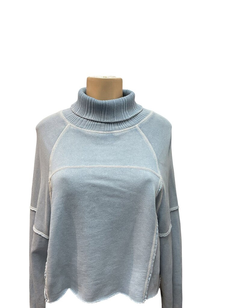 Aerie (XS) Blue Cowl Neck Sweatshirt