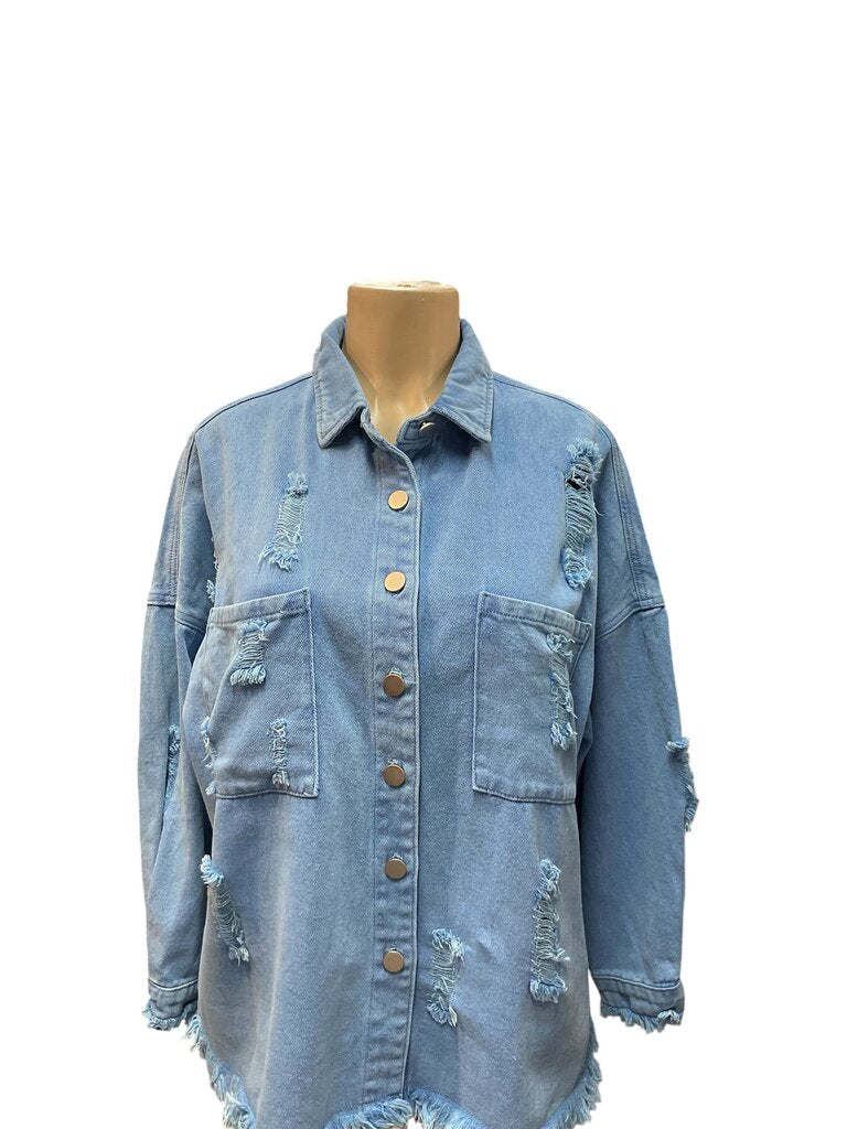 Blue Oversized (Small) Denim Button Down