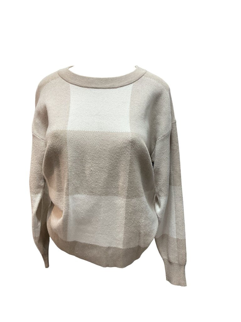 Tahari (Large) Tan and Cream L/S Sweater