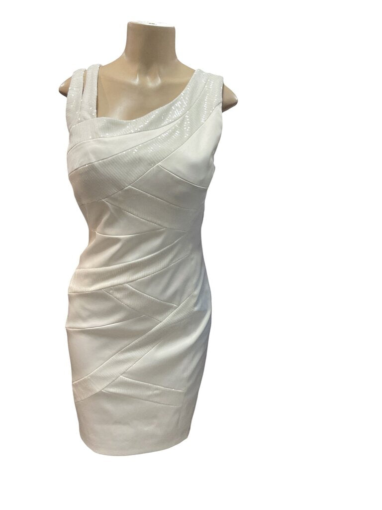 White (Large) White Sleeveless Fitted Dress