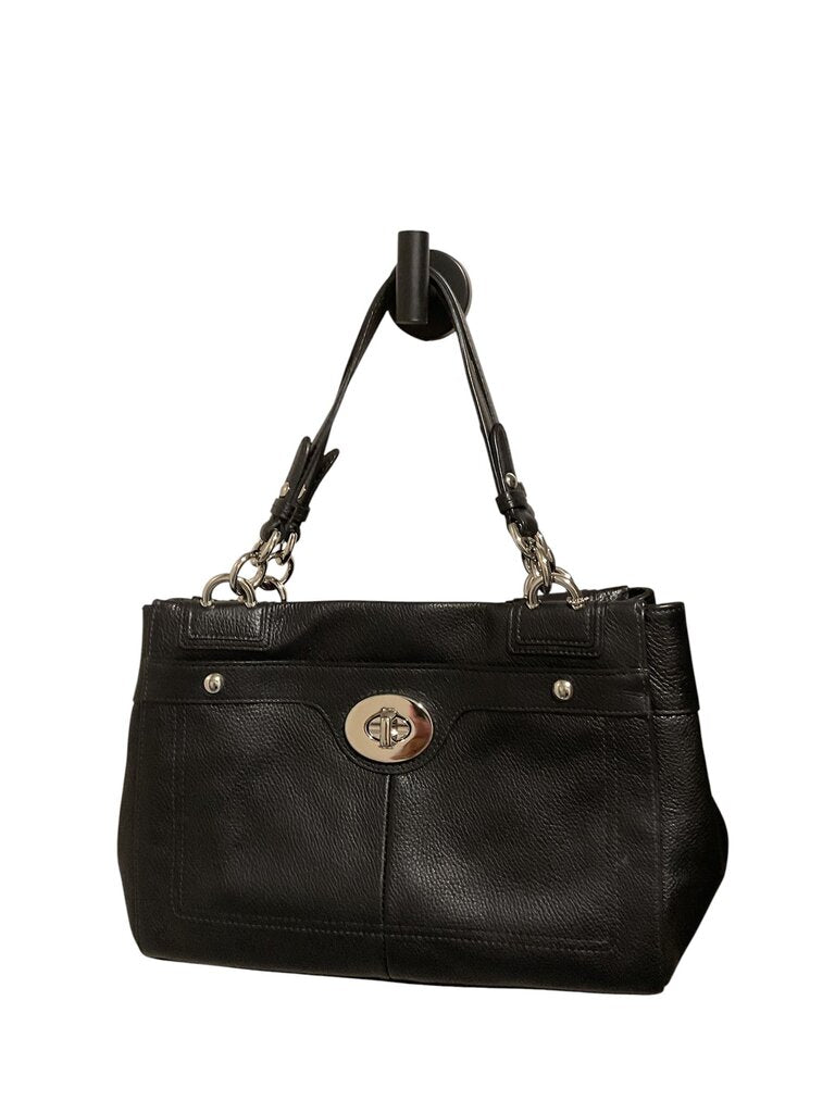 Coach Black Handbag w/Silver Handles