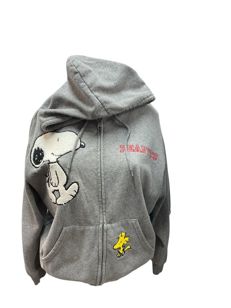 Peanuts (Large) Grey Zippered Hoodie
