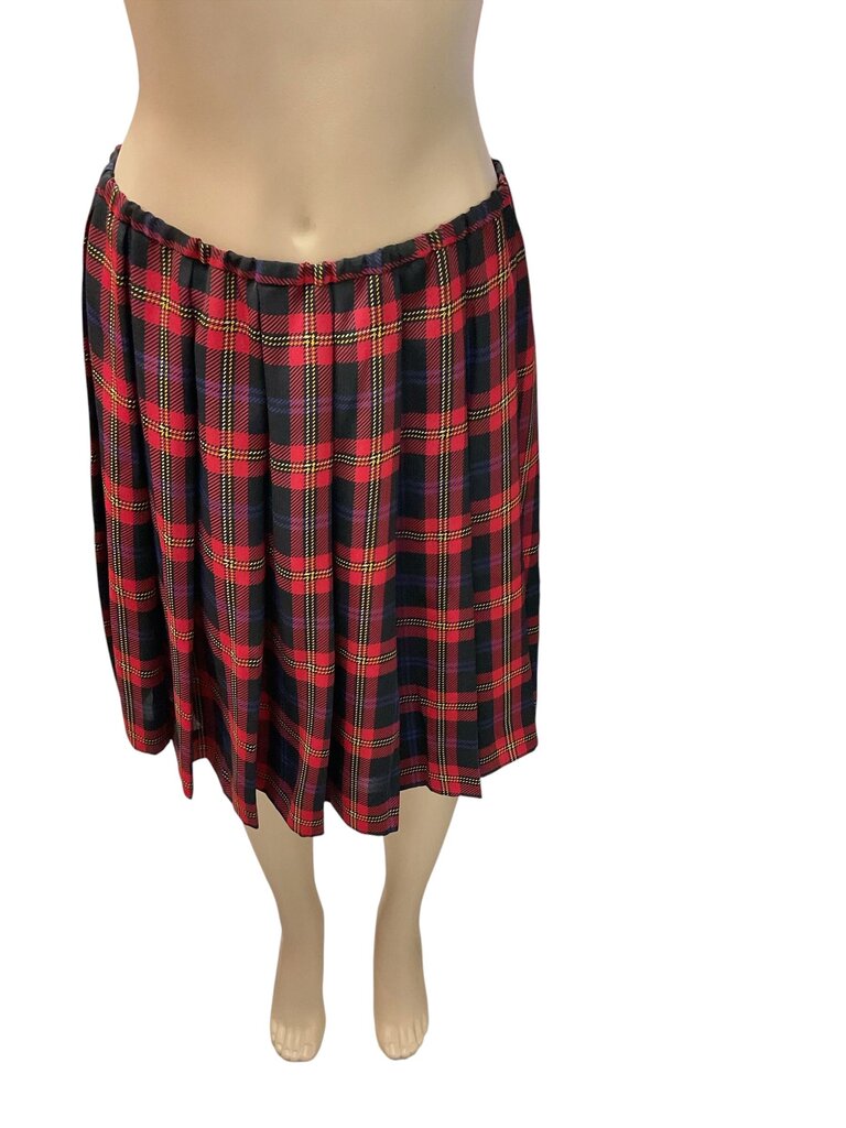 JH Collections (4) Red, Black, and Yellow Plaid Skirt