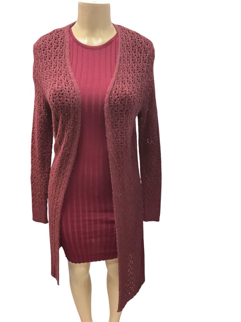 Bob (xl) Maroon Long Sweater Cardigan