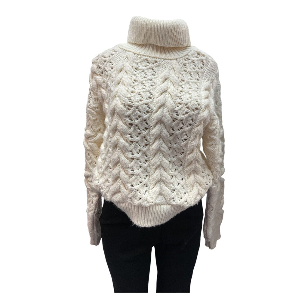 MNG (Med) Wool Blend Ivory Turtleneck