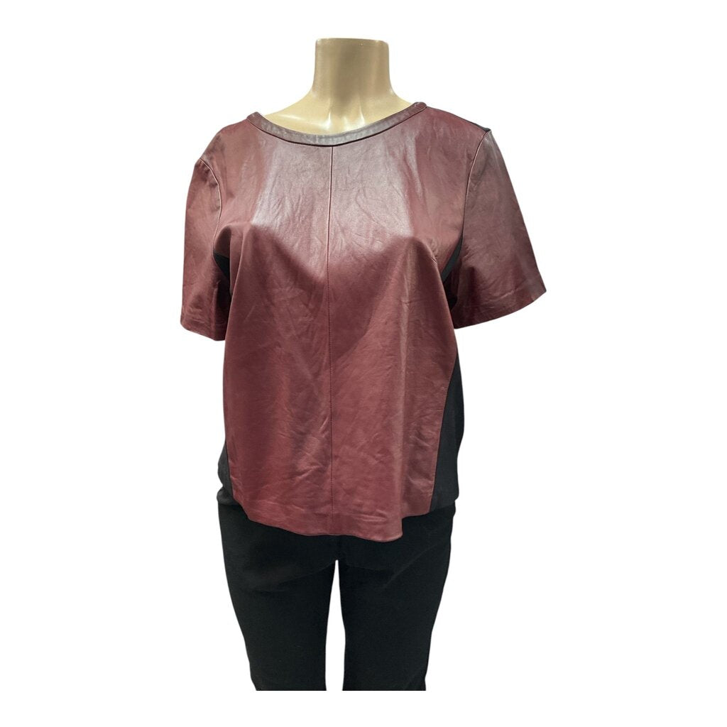 Halogen (XL) Wine Leather S/S Shirt w/black Sides
