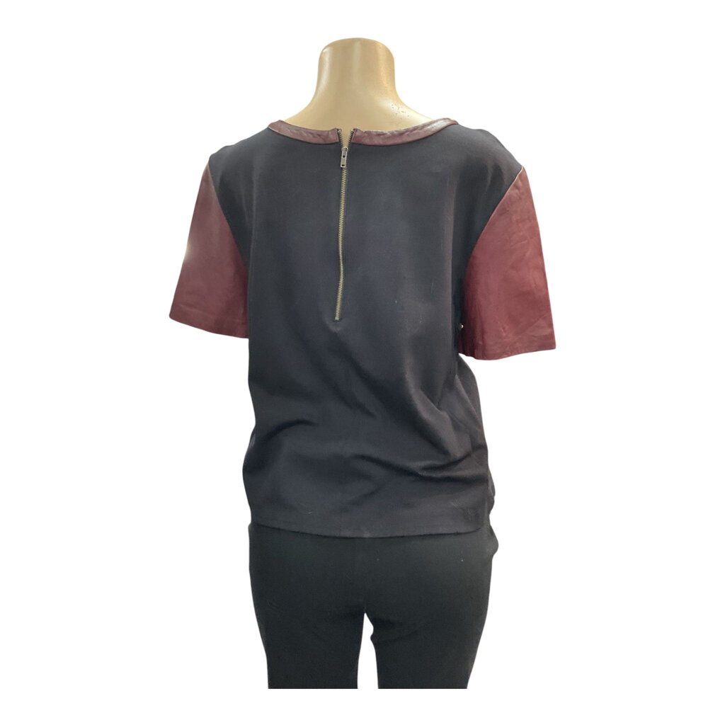 Halogen (XL) Wine Leather S/S Shirt w/black Sides