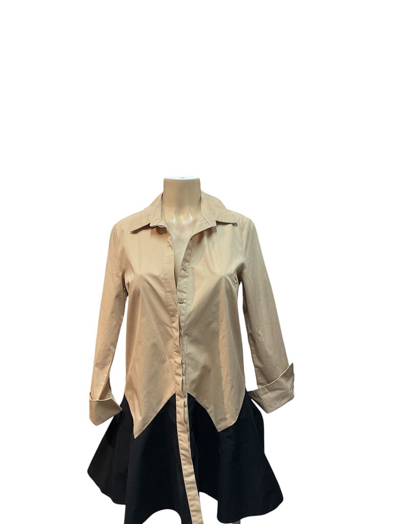OOTY Studio (Small) Tan and Black Long Shirt