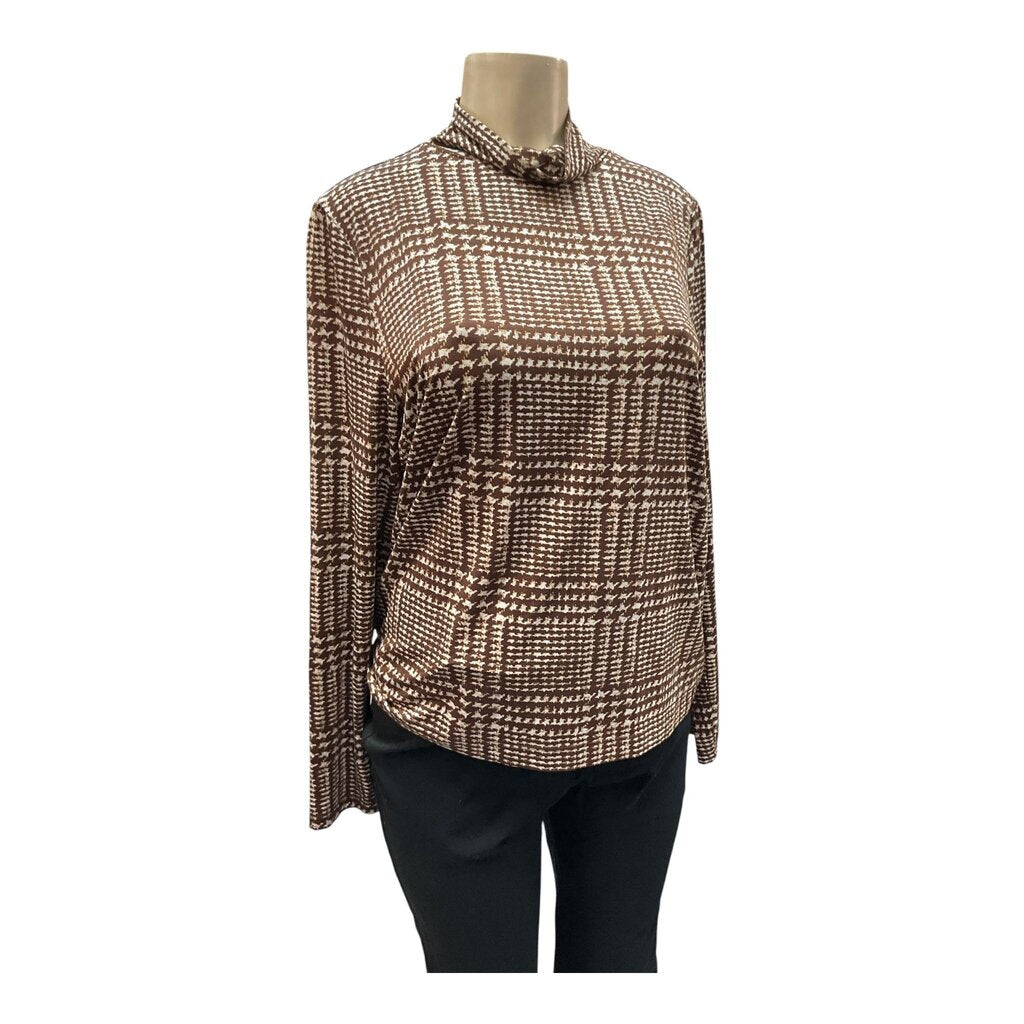 Loft (XL) Brown Printed L.S Turtleneck L/S