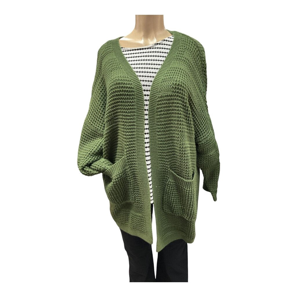 Isomei (Large) Green Knit Crew Neck Sweater