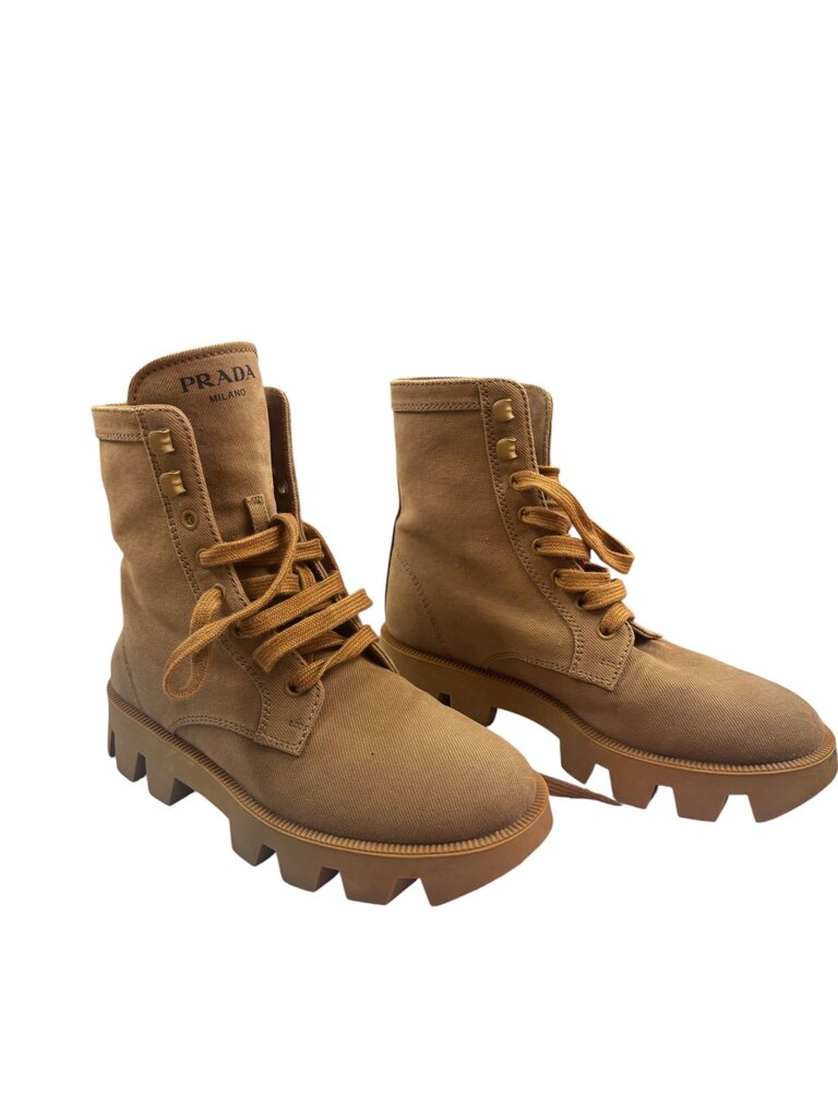 Prada Canvas (38) Combat Boots